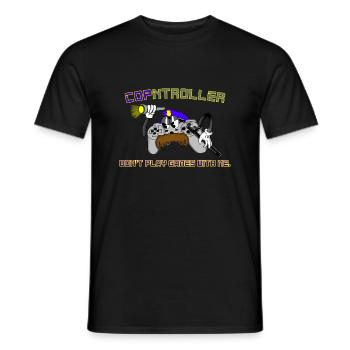 Cop-ntroller Play Games Funny Retro Gaming Gamer - Men's T-Shirt - black - Front - AI Model Male 178 light (178cm)