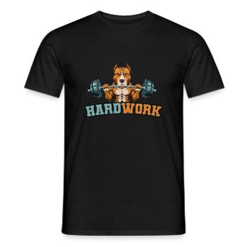 Hard work - Men's T-Shirt - black - Front - AI Model Male 178 light (178cm)