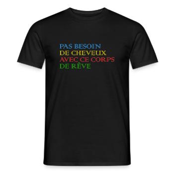 Keine Haare nötig für diesen Traumkörper - Männer T-Shirt - Schwarz - Vorne - AI Model Male 178 light (178cm)