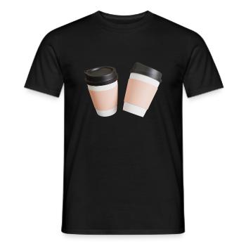 Kaffee - Männer T-Shirt - Schwarz - Vorne - AI Model Male 178 light (178cm)