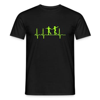 West Coast Swing Heartbeat WCS Westie Dancing - Men's T-Shirt - black - Front - AI Model Male 178 light (178cm)