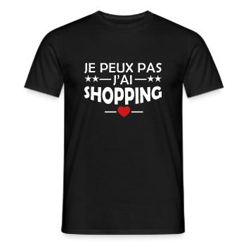 je peux pas j'ai shopping - T-shirt homme - noir - Devant - AI Model Male 178 light (178cm)