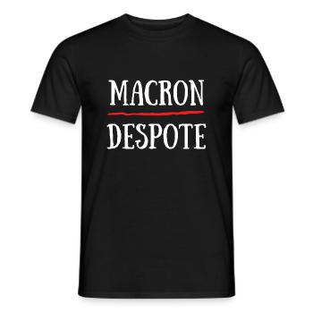 Macron Despote Pass Sanitaire Covid - T-shirt homme - noir - Devant - AI Model Male 178 light (178cm)