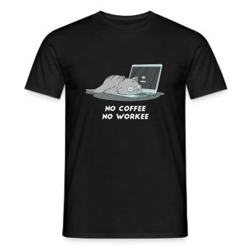 Sleeping cat i love home office - Men's T-Shirt - black - Front - AI Model Male 178 light (178cm)