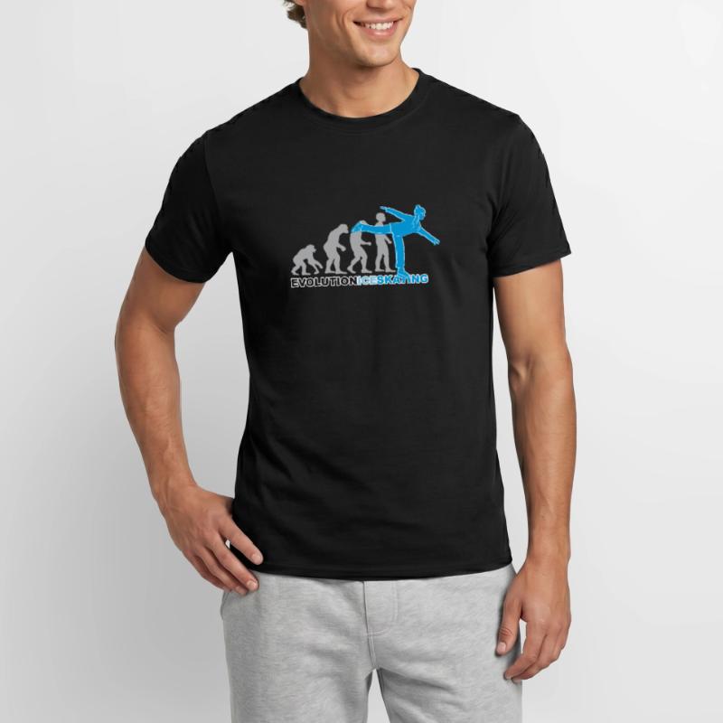 Evolution ice skating, Schlittschuh, Eislaufen Männer T-Shirt