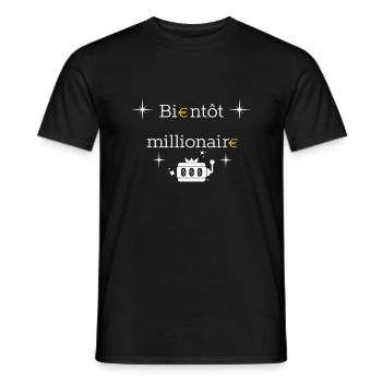 Bientôt millionaire - T-shirt homme - noir - Devant - AI Model Male 178 light (178cm)