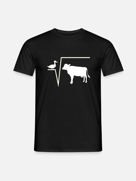 n-th root of Q - duck root of cow math joke - Men's T-Shirt - black
