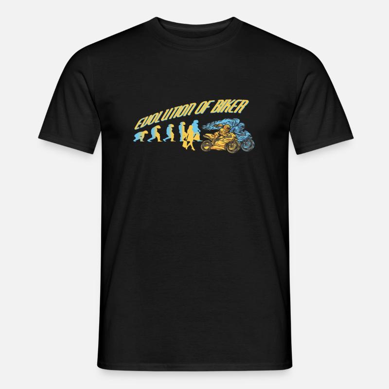 Evolution Motorcyclist Racing Motorcycle - Men’s T-shirt - black