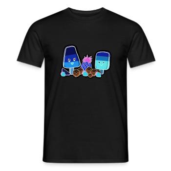 Kawaii-Eis am Stiel in Neon - Männer T-Shirt - Schwarz - Vorne - AI Model Male 178 light (178cm)