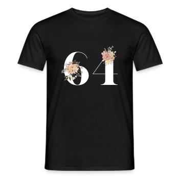 64th anniversary in bloom (Gift of 64 years) - Men's T-Shirt - black - Front - AI Model Male 178 light (178cm)