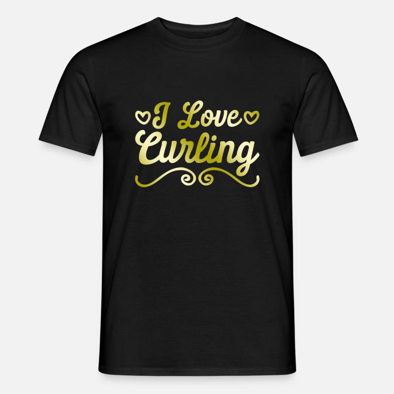 Ich liebe Curling - Männer T-Shirt - Schwarz