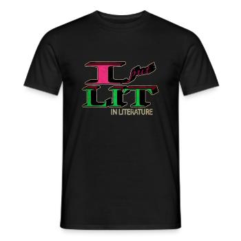 Humor Geek Book Fan Joke Book Connoisseur - Men's T-Shirt - black - Front - AI Model Male 178 light (178cm)