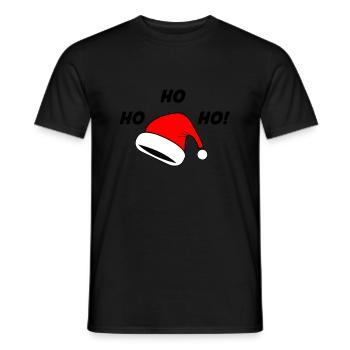 Chapeau de Noël ho ho ho - T-shirt homme - noir - Devant - AI Model Male 178 light (178cm)