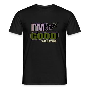 happy funny gym humor christmas present awesome - Männer T-Shirt - Schwarz - Vorne - AI Model Male 178 light (178cm)