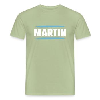 Martin - T-shirt homme - vert sauge - Devant - AI Model Male 178 light (178cm)