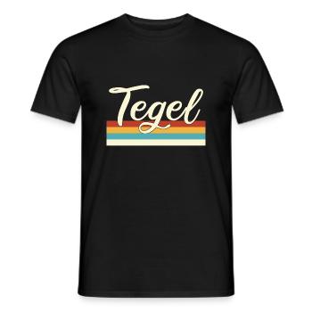 Tegel - Berlin - Reinickendorf - Vintage - Retro - Männer T-Shirt - Schwarz - Vorne - AI Model Male 178 light (178cm)