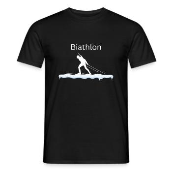 Biathlon Wintersport Ski Schnee Sprint Langlauf - Männer T-Shirt - Schwarz - Vorne - AI Model Male 178 light (178cm)