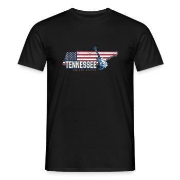 Tennessee États-Unis Carte murale rétro États-Unis - T-shirt homme - noir - Devant - AI Model Male 178 light (178cm)
