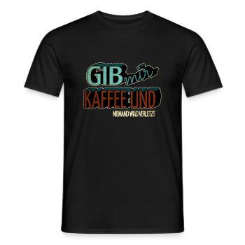 lustig kaffeesatz spaß kaffeekanne geschenkidee - Männer T-Shirt - Schwarz - Vorne - AI Model Male 178 light (178cm)