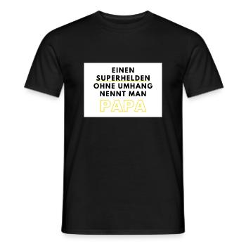Einen Superhelden ohne Umhang nennt man Papa - Männer T-Shirt - Schwarz - Vorne - AI Model Male 178 light (178cm)