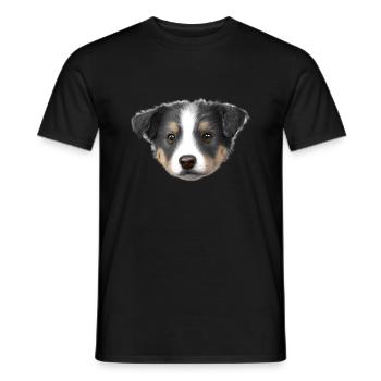 Propriétaire de chien chiot berger australien - T-shirt homme - noir - Devant - AI Model Male 178 light (178cm)