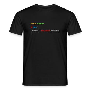 Hello World Code - Männer T-Shirt - Schwarz - Vorne - AI Model Male 178 light (178cm)