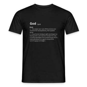 GodDictionary - Men's T-Shirt - black - Front - AI Model Male 178 light (178cm)
