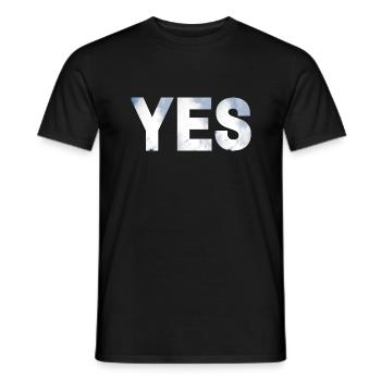 YES. One shirt, one word. - Men's T-Shirt - black - Front - AI Model Male 178 light (178cm)