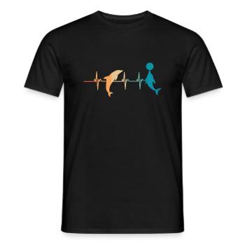 Delphin-Herzschlag - Männer T-Shirt - Schwarz - Vorne - AI Model Male 178 light (178cm)