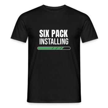 Pack de six installation - Barre de chargement - Muscles - T-shirt homme - noir - Devant - AI Model Male 178 light (178cm)