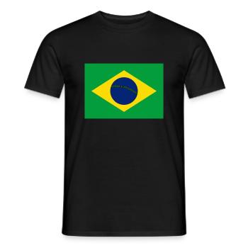 Brazil flag / Drapeau Brésil - Men's T-Shirt - black - Front - AI Model Male 178 light (178cm)