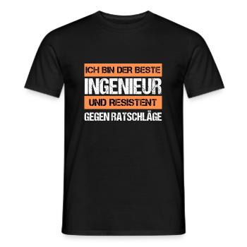 Ingénieur résistant - T-shirt homme - noir - Devant - AI Model Male 178 light (178cm)