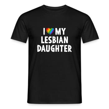 J’aime ma fille lesbienne Famille LGBT - T-shirt homme - noir - Devant - AI Model Male 178 light (178cm)