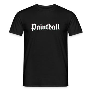 Logo de paintball rustique avec effet de distorsion 3d - T-shirt homme - noir - Devant - AI Model Male 178 light (178cm)