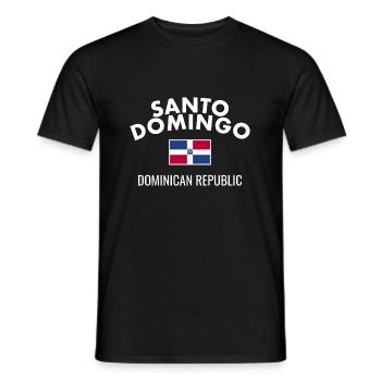 Santo Domingo Dom Rep Flag Dominican - Men's T-Shirt - black - Front - AI Model Male 178 light (178cm)