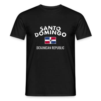 Santo Domingo Dom Rep Vintage Flag Dominican - Men's T-Shirt - black - Front - AI Model Male 178 light (178cm)