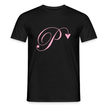 Monogramme P Coeur Vigne - T-shirt homme - noir - Devant - AI Model Male 178 light (178cm)