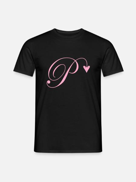 Monogram P Heart Vine - Men's T-Shirt - black