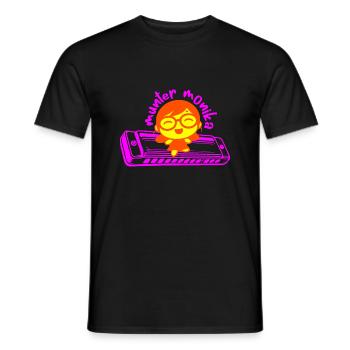 munter monika dancing on the mundharmonika pink - Männer T-Shirt - Schwarz - Vorne - AI Model Male 178 light (178cm)