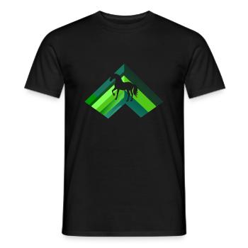 Pferde Pferdesport Hufeisen - Männer T-Shirt - Schwarz - Vorne - AI Model Male 178 light (178cm)