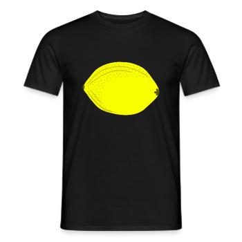 Knall Gelbe Zitrone, Obst, Geschenkidee - Männer T-Shirt - Schwarz - Vorne - AI Model Male 178 light (178cm)