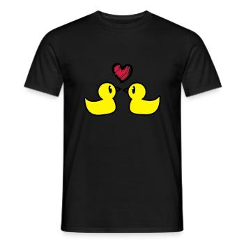 baby_enten_paar_f3 - Männer T-Shirt - Schwarz - Vorne - AI Model Male 178 light (178cm)