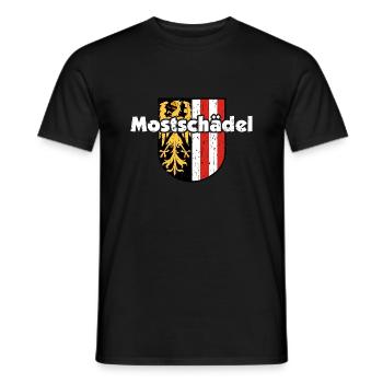 Mostschädl Oberösterreich Spruch Wappen Geschenk - Männer T-Shirt - Schwarz - Vorne - AI Model Male 178 light (178cm)