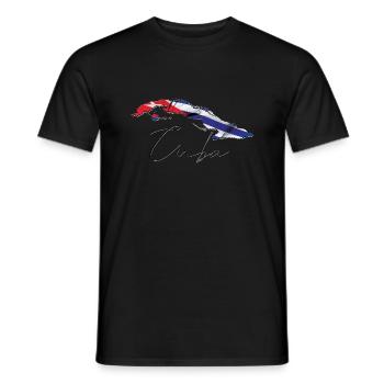 Cuba flag in the Cuba map EN - Men's T-Shirt - black - Front - AI Model Male 178 light (178cm)