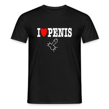 I love penis fun shirt funny sayings Jga party - Men's T-Shirt - black - Front - AI Model Male 178 light (178cm)