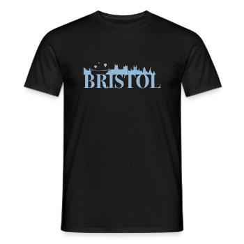 Bristol England Capital Skyline UK - Men's T-Shirt - black - Front - AI Model Male 178 light (178cm)