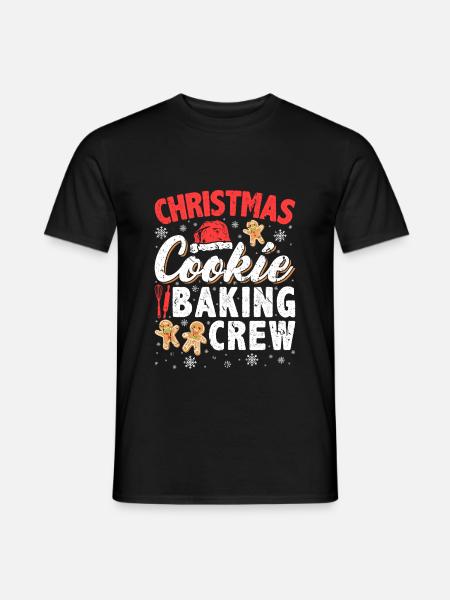 Lebkuchen Plätzchen Weihnachten Cookie Baking Crew - Männer T-Shirt - Schwarz