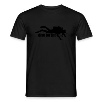 Diver Silhouette – Freediving Minimal Art - Männer T-Shirt - Schwarz - Vorne - AI Model Male 178 light (178cm)