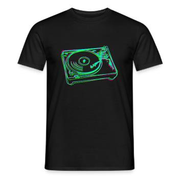 Turntable Vinyl Stilisiert Bunt - Männer T-Shirt - Schwarz - Vorne - AI Model Male 178 light (178cm)