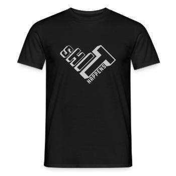 Shit happens Schicksal Motto - Männer T-Shirt - Schwarz - Vorne - AI Model Male 178 light (178cm)